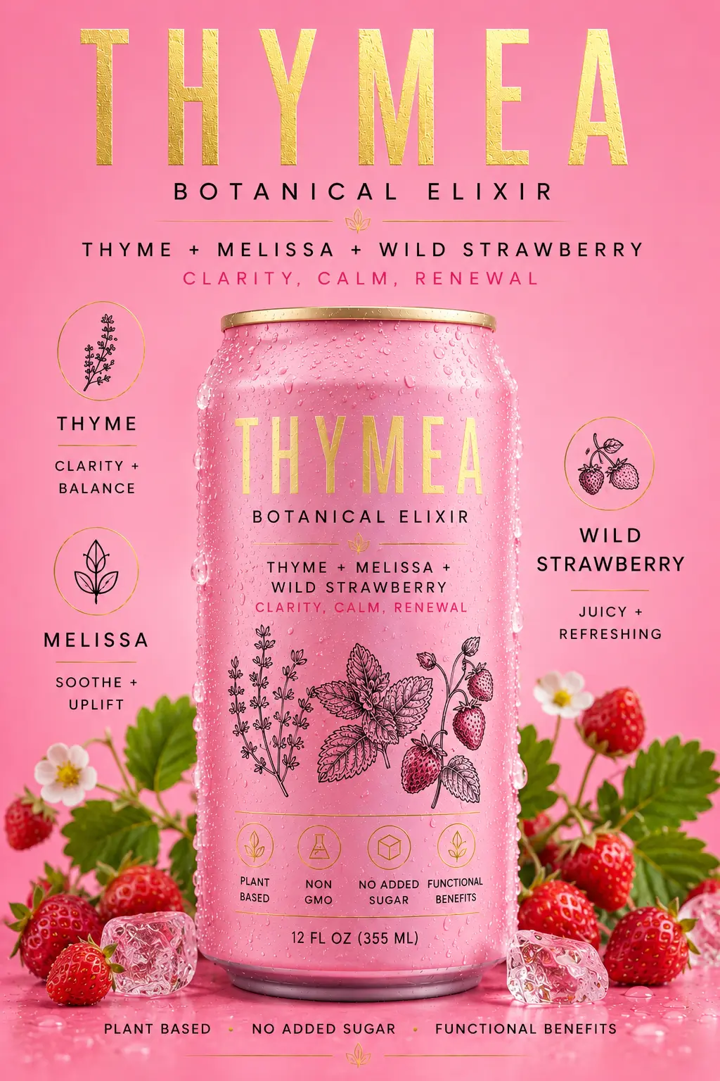 Thymea Wild strawberry botanical elixir can
